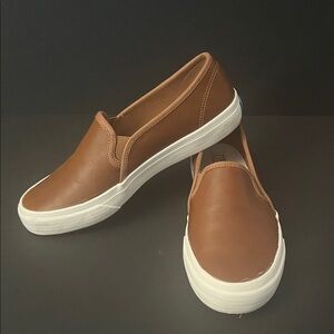 Keds Women’s Double Decker Brown Leather Slip on Sneaker | Size 7- NEVER WORN